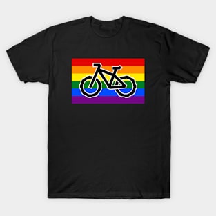 Rainbow Pride Flag for the Cyclists - LGBTQ+ Bike - Bicycle Pride T-Shirt